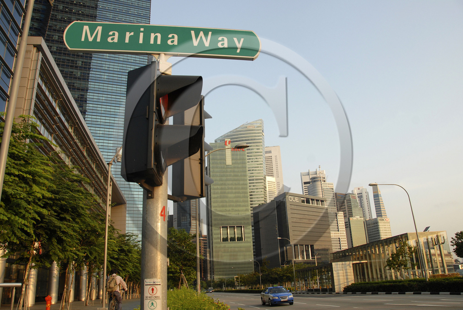 Singapour, batiments du quartier d'affaires vue depuis Marina Bay