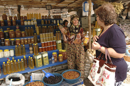 Olive-stall in a market, Pergamon