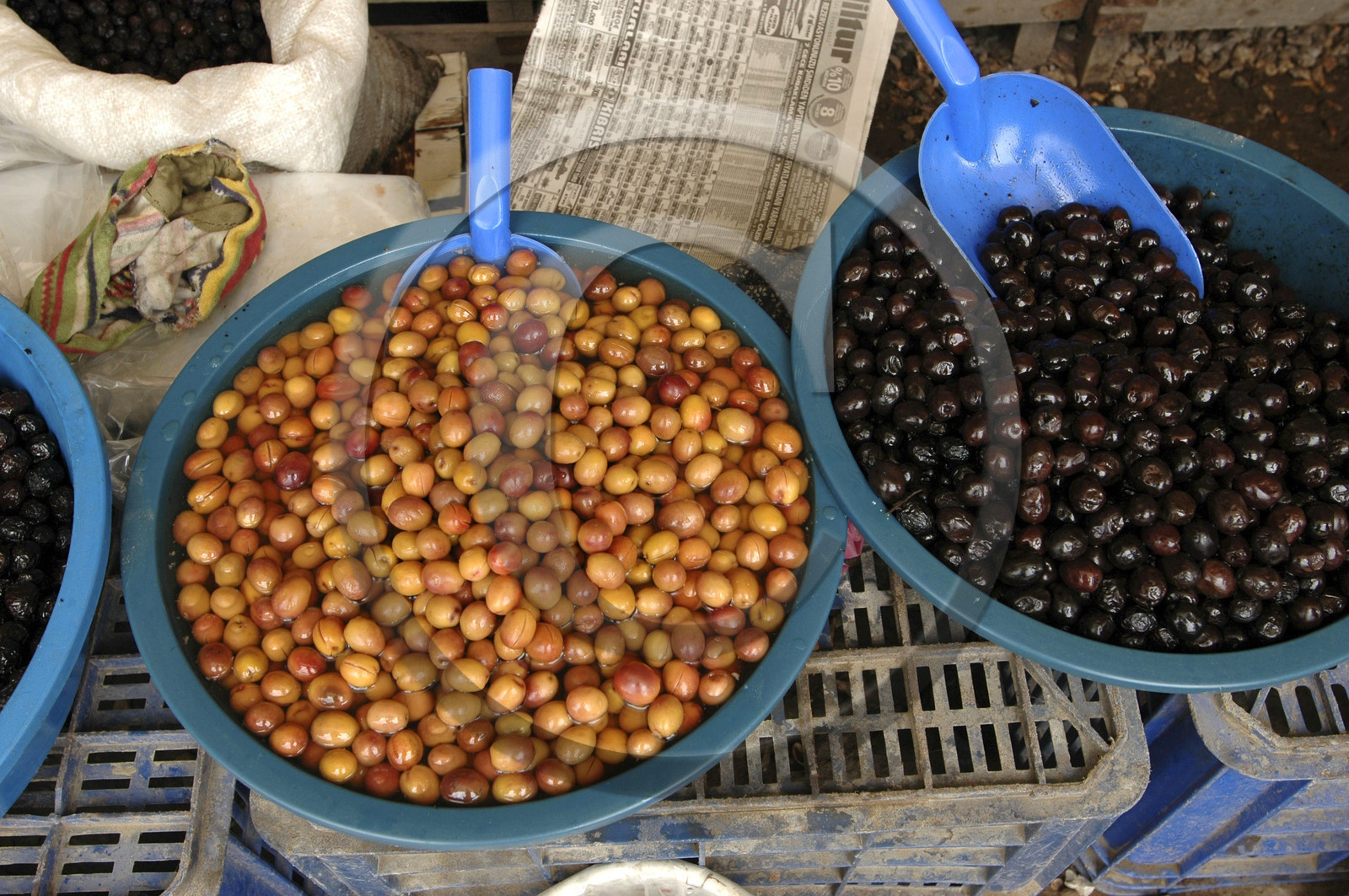 Olive-stall in a market, Pergamon